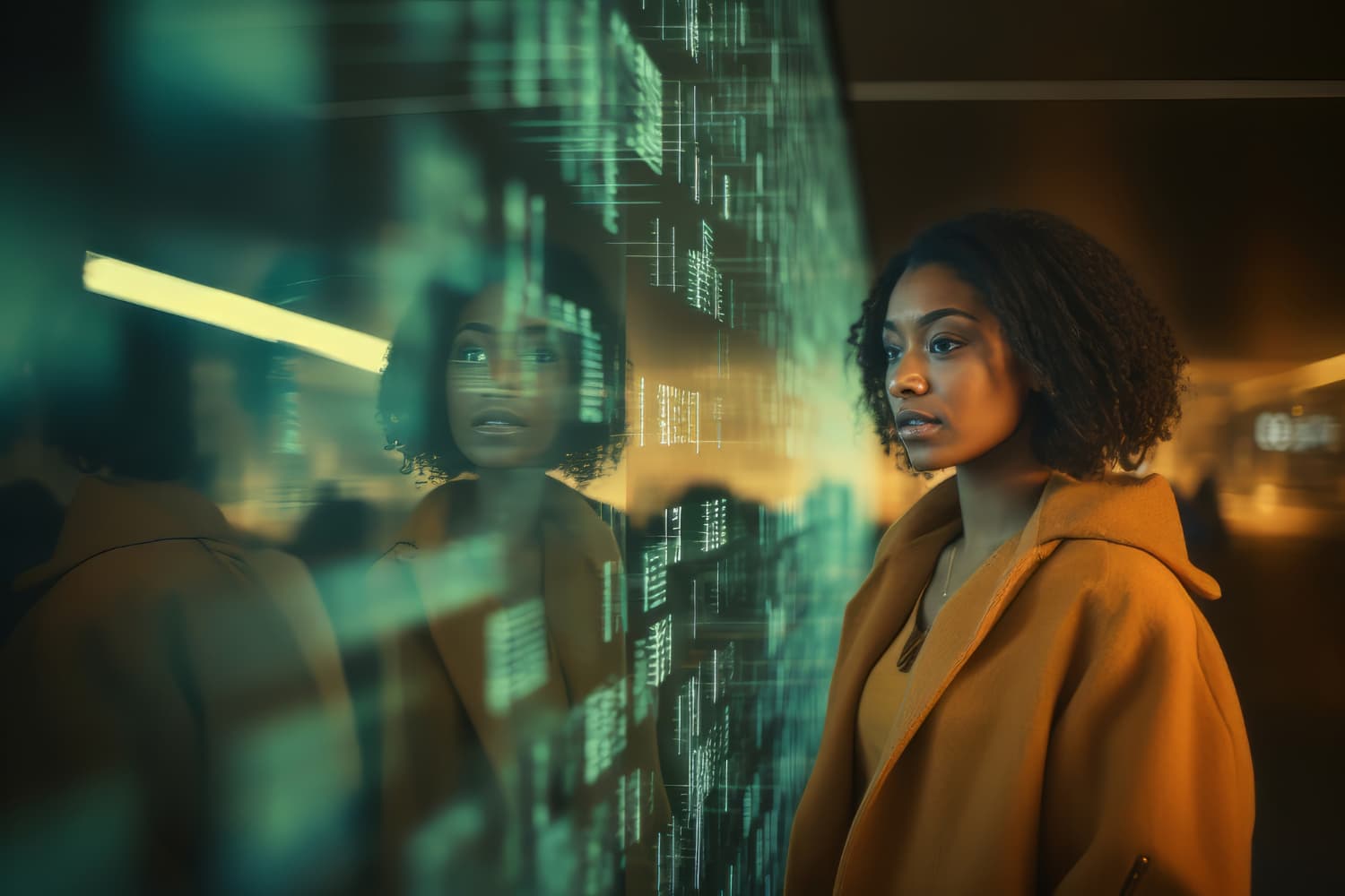 Participant engaging with digital visuals in the CEO learning section